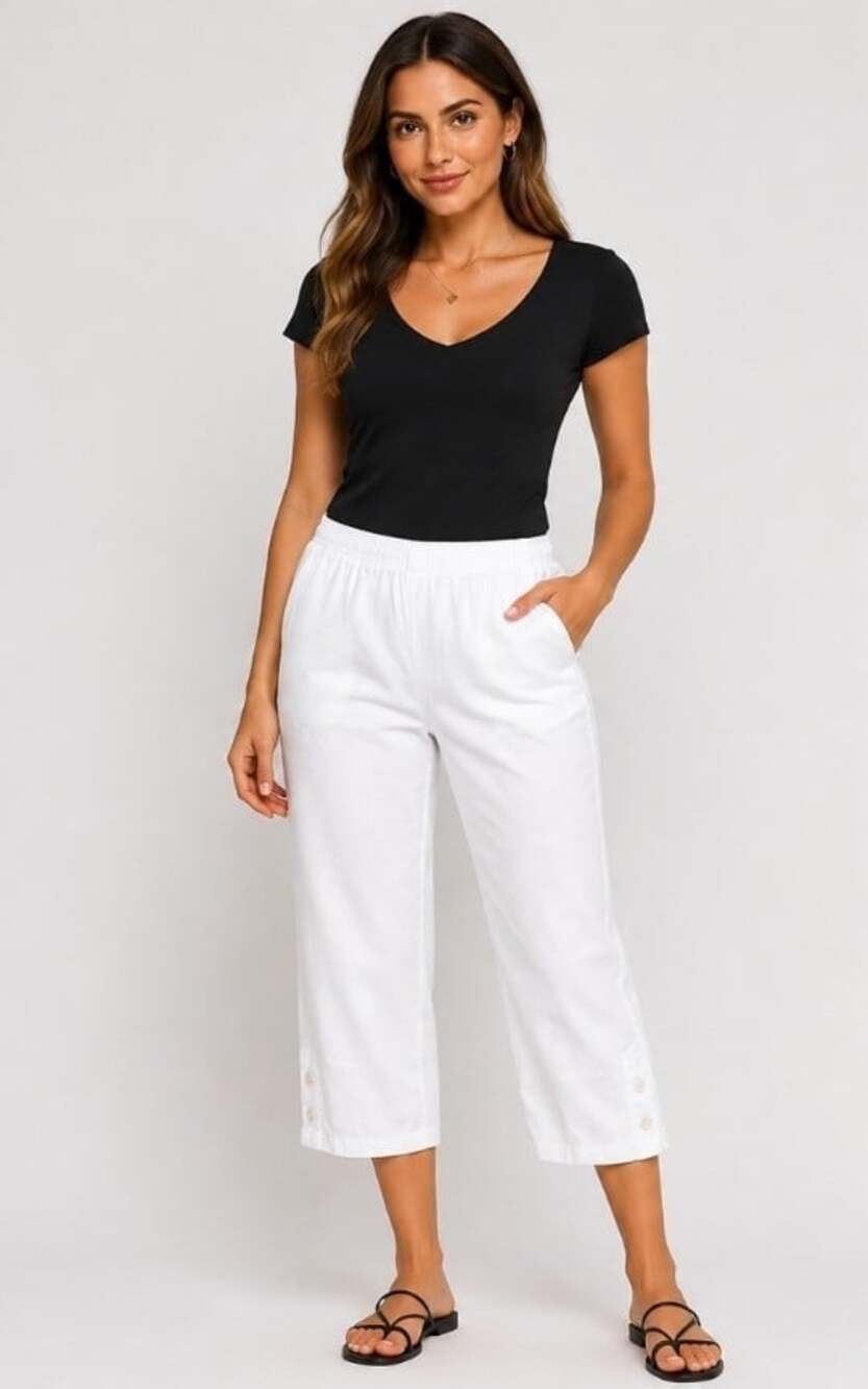 Alfred Dunner Classic Fit Capri  Pull-On White Plus Sz 20W New NWT Excellent B7